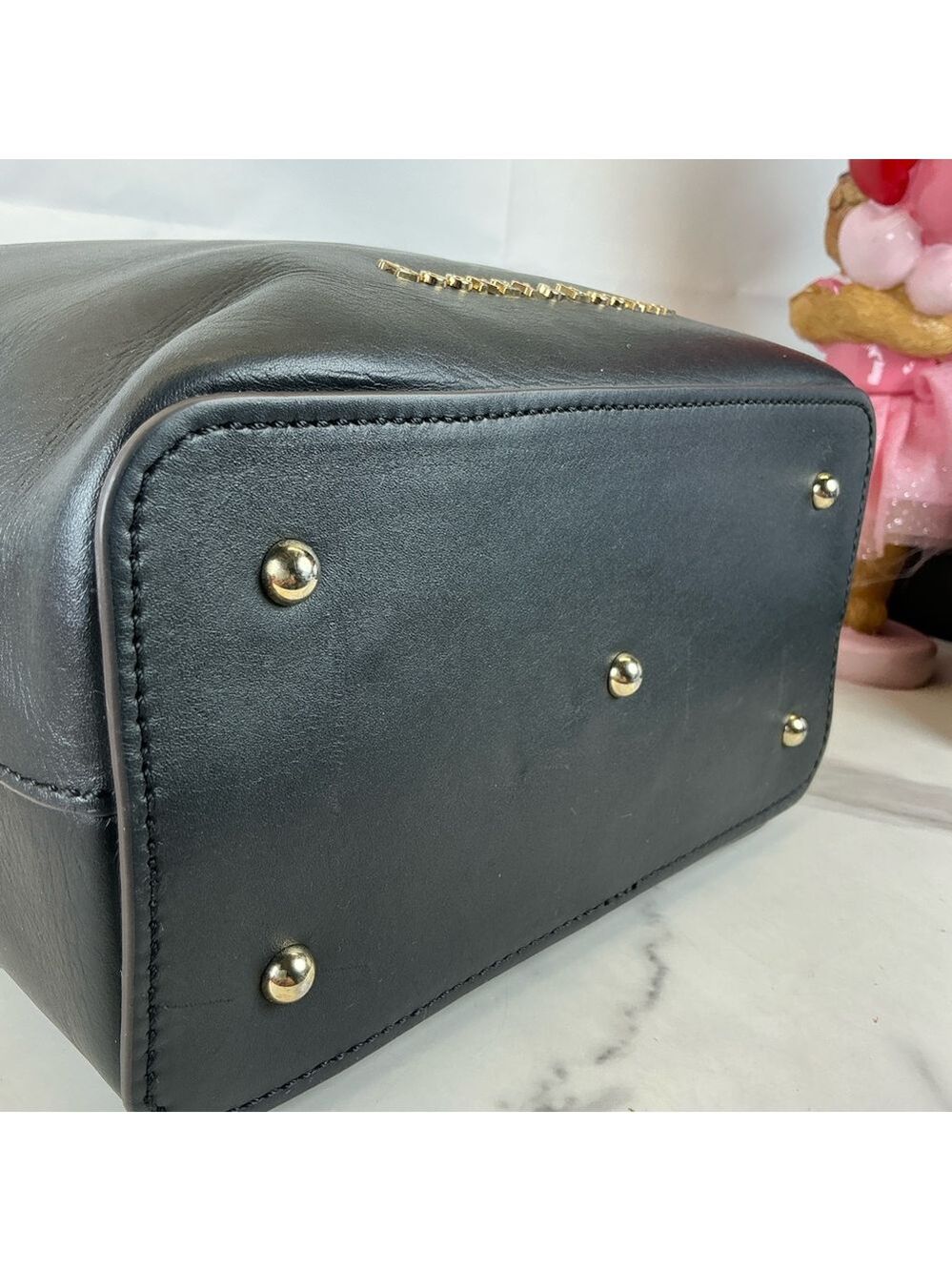 Dooney & Bourke Black Tan City Small Barlow Satchel Bag Hand Crossbody Mini Purs - Picture 10 of 16